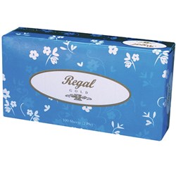 REGAL FACIAL TISSUE 2 PLY 100'S #FT1002 BX100