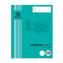 OLYMPIC STRIPE STAPLED EXERCISE BOOKS 128 PG 225mm X 175mm 8mm rule