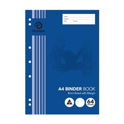 OLYMPIC STRIPE A4 BINDER BOOKS - STAPLED 64 PG each