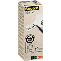 SCOTCH 900 MAGIC TAPE 100% Recycled 19x33m PK9