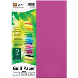 Quill Colour Copy Paper A4 80gsm Maroon Ream of 500