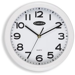 Carven Wall Clock 25cm Diameter White Frame