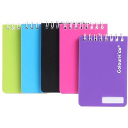 MARBIG COLOURHIDE NOTEBOOKS Pocket 112x77mm 96Pg Pack of 5