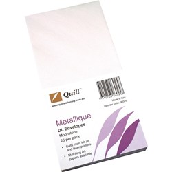 QUILL DL METALLIQUE ENVELOPES Moonstone PK25