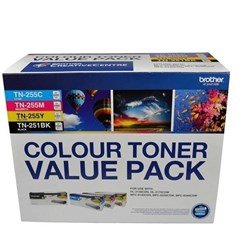 Brother TN-25x Colour Value 4  Pack - TN251B x 1 & TN255 c/m/y