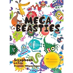 SCRAPBOOK MEGA  BEASTIES 335X200  64 PAGE 100gsm