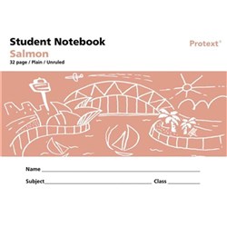 Protext Student Note Book Plain Polycover 32 Page Salmon