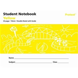 Protext Student Notebook Yellow Double Rule + Guide 10m 32 Page