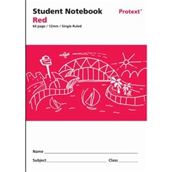 Student Note Book Red 64 page Single Ruled 12mm