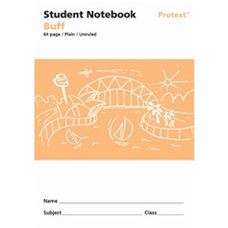 Protext Student Note Book Plain Polycover 32 Page Buff