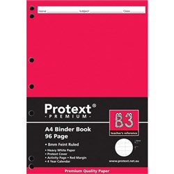Protext Premium Binder Book A4 8mm Ruled Polycover 96 Page B3