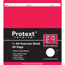 Protext Premium 2/3 A4 Exercise Book E9 64 Page 8mm