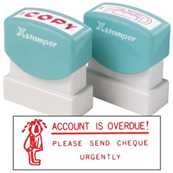 XSTAMPER - 1 COLOUR OVERSIZE 3235 ACCOUNT IS OVERDUE... RED