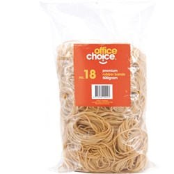 OFFICE CHOICE RUBBER BANDS No 18 500gm Bag *DISCONTINUED*