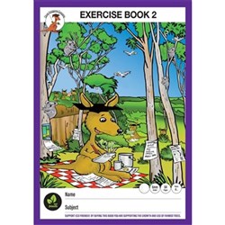 Clever Kangaroo Exercise Book Year 2 6mm Ruled A4 64 Page QLD Ruling